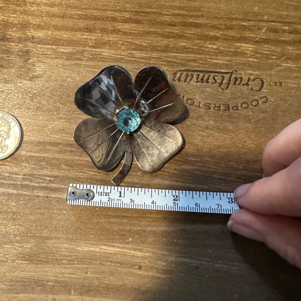 Sterling silver clover broach